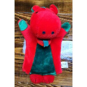 Vintage Sinda London Dragon Hand Puppet 10” Red Green
